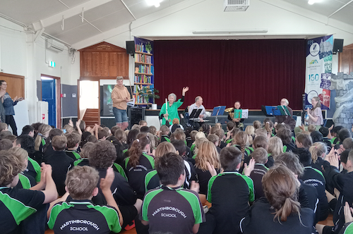 Wind quintet performs for Martinborough School students